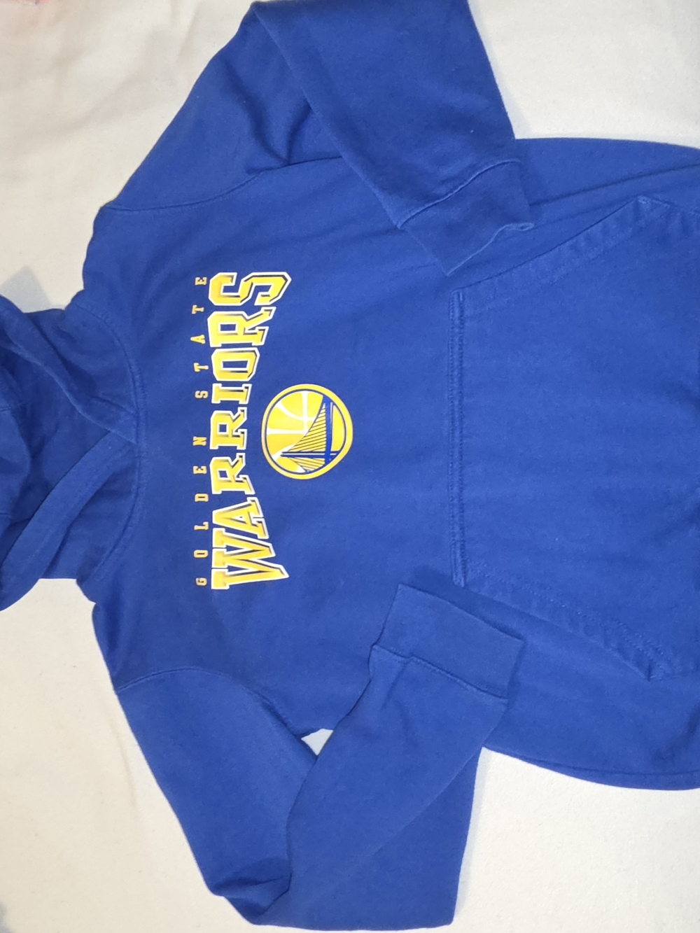 NBA Golden State Warriors Royal Blue Hoodie Barely Worn Kids YOUTH M 10/12